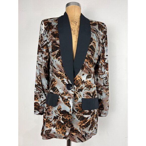Britany Blu Authentic Vintage Women's Patterned Blazer Jacket - Picture 5 of 9